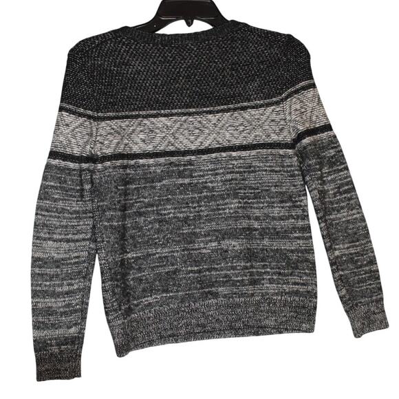 Gap‎ Black Gray Wool Blend Fair Isle Nomadic Sweater Womens Size XS - Picture 2 of 5